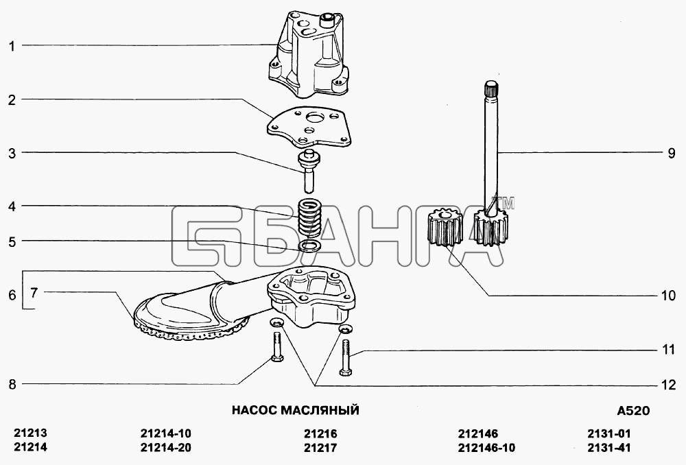 ВАЗ ВАЗ-21213-214i Схема Насос масляный-91 banga.ua